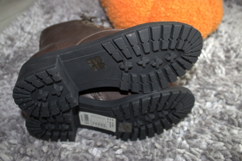 Klasyczne Botki Damskie Bianco Trapery Brązowe skórzane Glany jesień Roz. 38