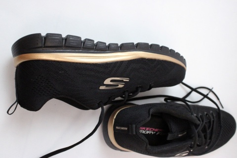 Sneakersy Skechers 12615 BKRG Czarny damskie 40 26 cm