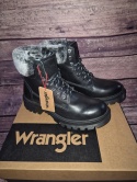 Wrangler glany damskie Trapery z futerkiem Seattle Alaska Leather WL22505A Czarny 37
