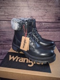 Wrangler glany damskie Trapery z futerkiem Seattle Alaska Leather WL22505A Czarny 37