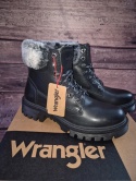 Wrangler glany damskie Trapery z futerkiem Seattle Alaska Leather WL22505A Czarny 37