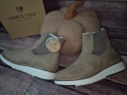 Botki na platformie sztyblety buty jesienne damskie ocieplane Earth Edition Marco Tozzi 40 26 cm