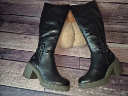 Marco Tozzi długie klasyczne jesienne kozaki damskie na zamek czarne 39