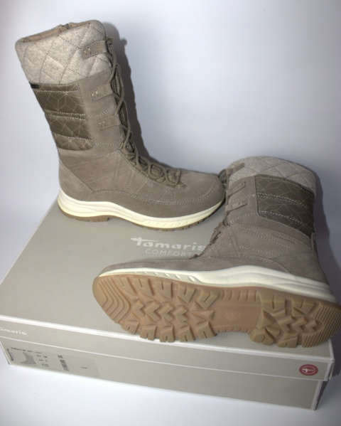Tamaris Comfortable Snow Boot leather Woman skórzane damskie śniegowce comfort fit 38 25 cm