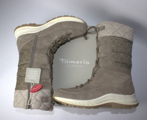 Tamaris Comfortable Snow Boot leather Woman skórzane damskie śniegowce comfort fit 38 25 cm